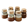 Set of 6 pyrite stoneware spice jars Gustave Tiffoche