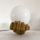 Vintage hand lamp in ceramic and opaline 70s