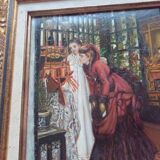 Huile sur panneau. Portrait de femmes. 20ième siècle.