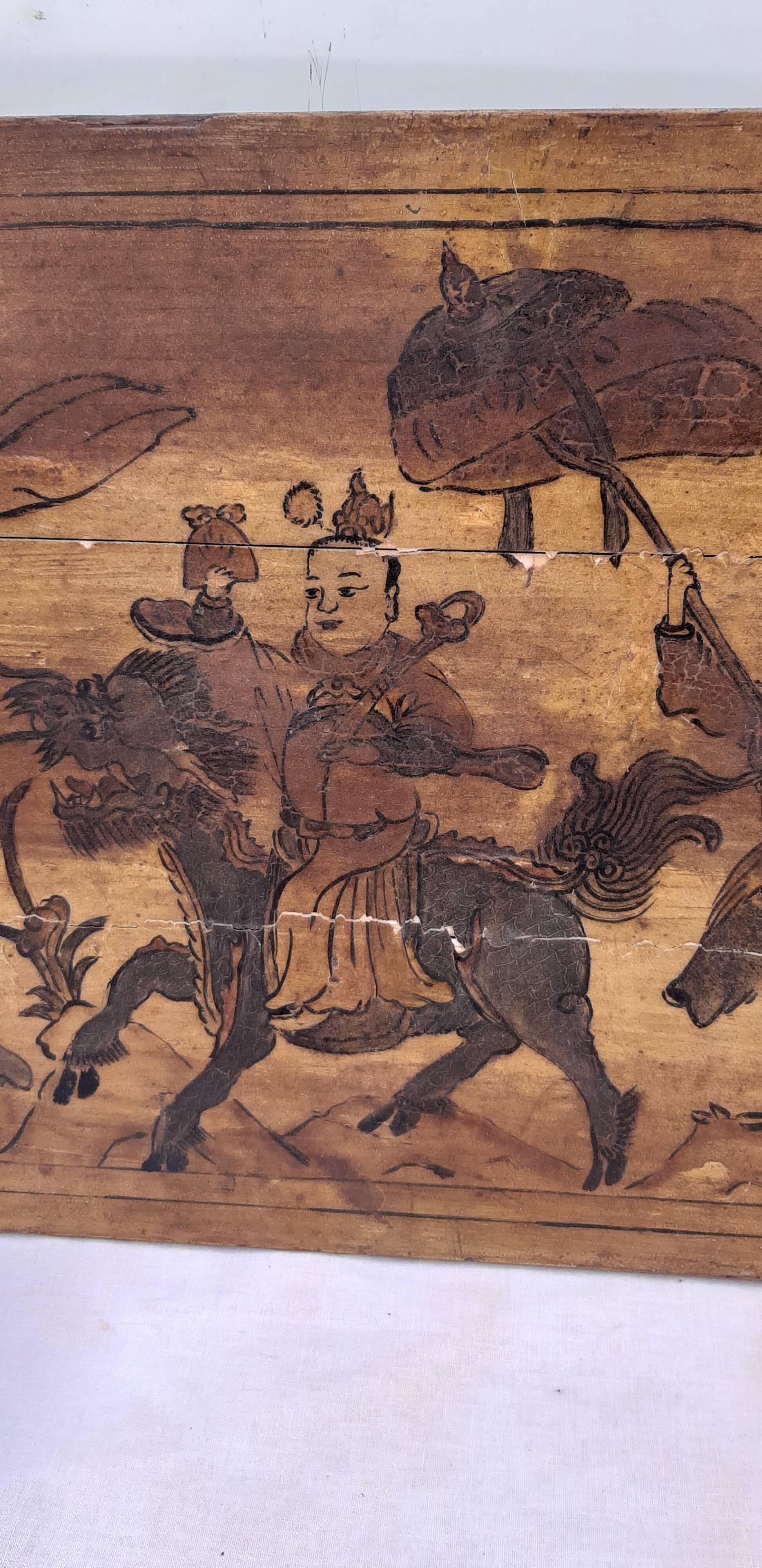 Panel Silkscreened wood China 19th