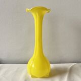 Vintage yellow blown glass vase