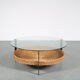 1960s Round coffee table with wicker from the Netherlands
