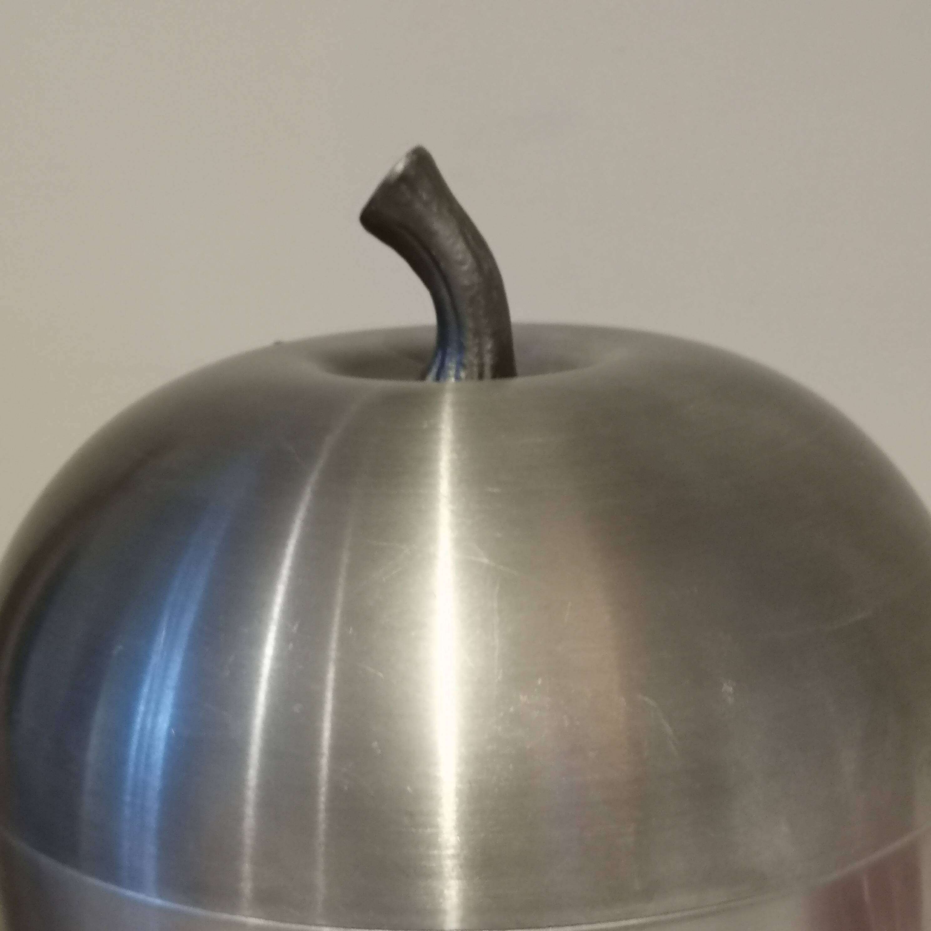 Vintage ice bucket made in Italy in phytomorphic aluminum apple shape
