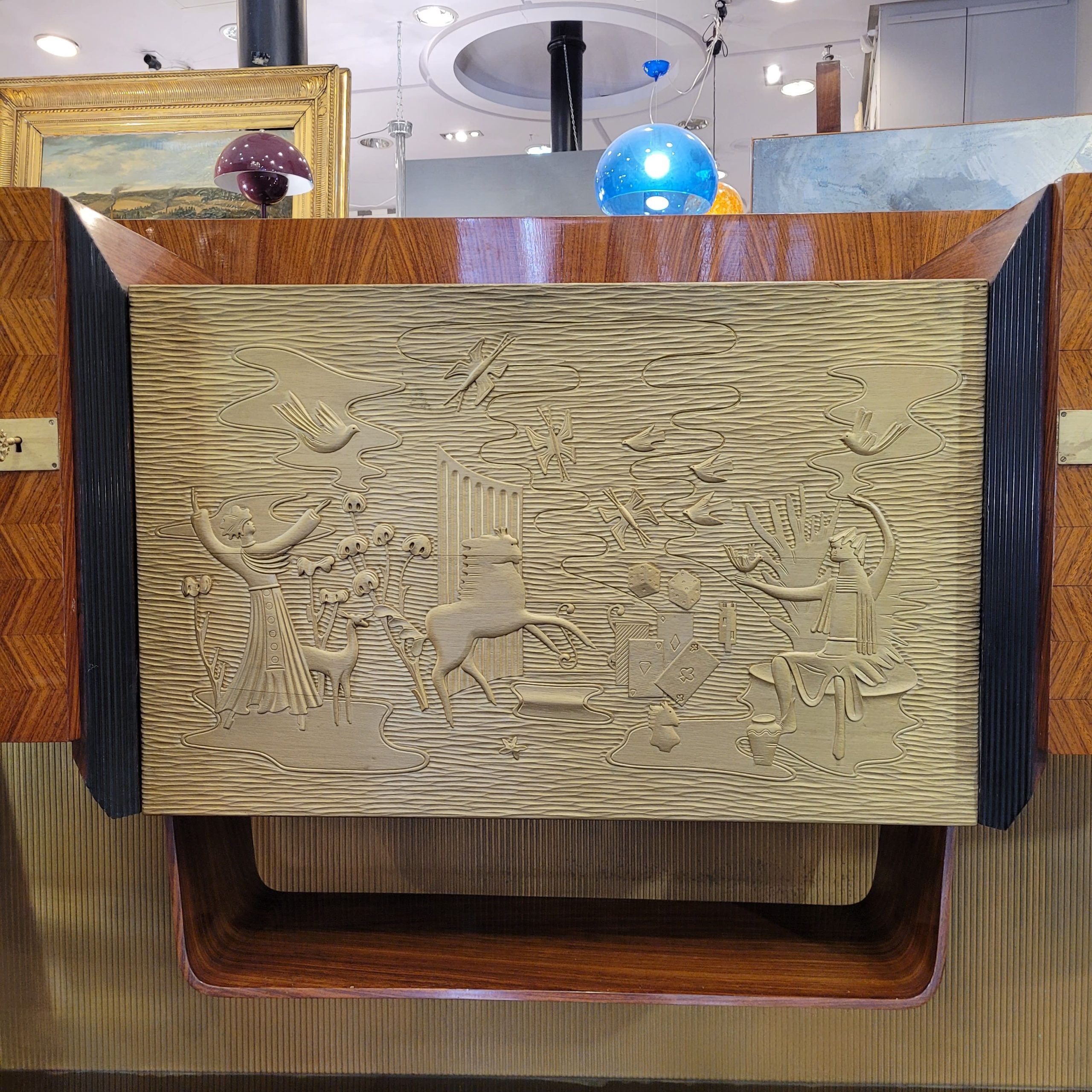 Bar cabinet / buffet, rosewood, Vittorio Dassi for Permanente Mobili di Cantù, Mid-century, 1950s – Italy