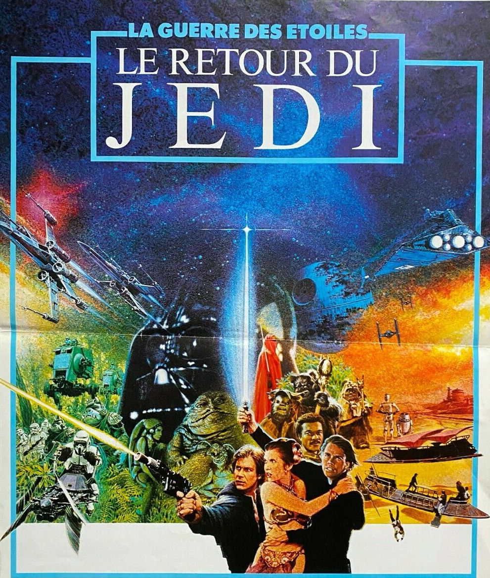 Affiche cinéma originale "Le Retour du Jedi" Star Wars, Harrison Ford 35x55cm 1983