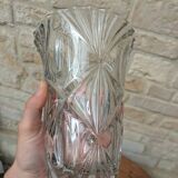 Ancien vase en verre moulé H20.5cm