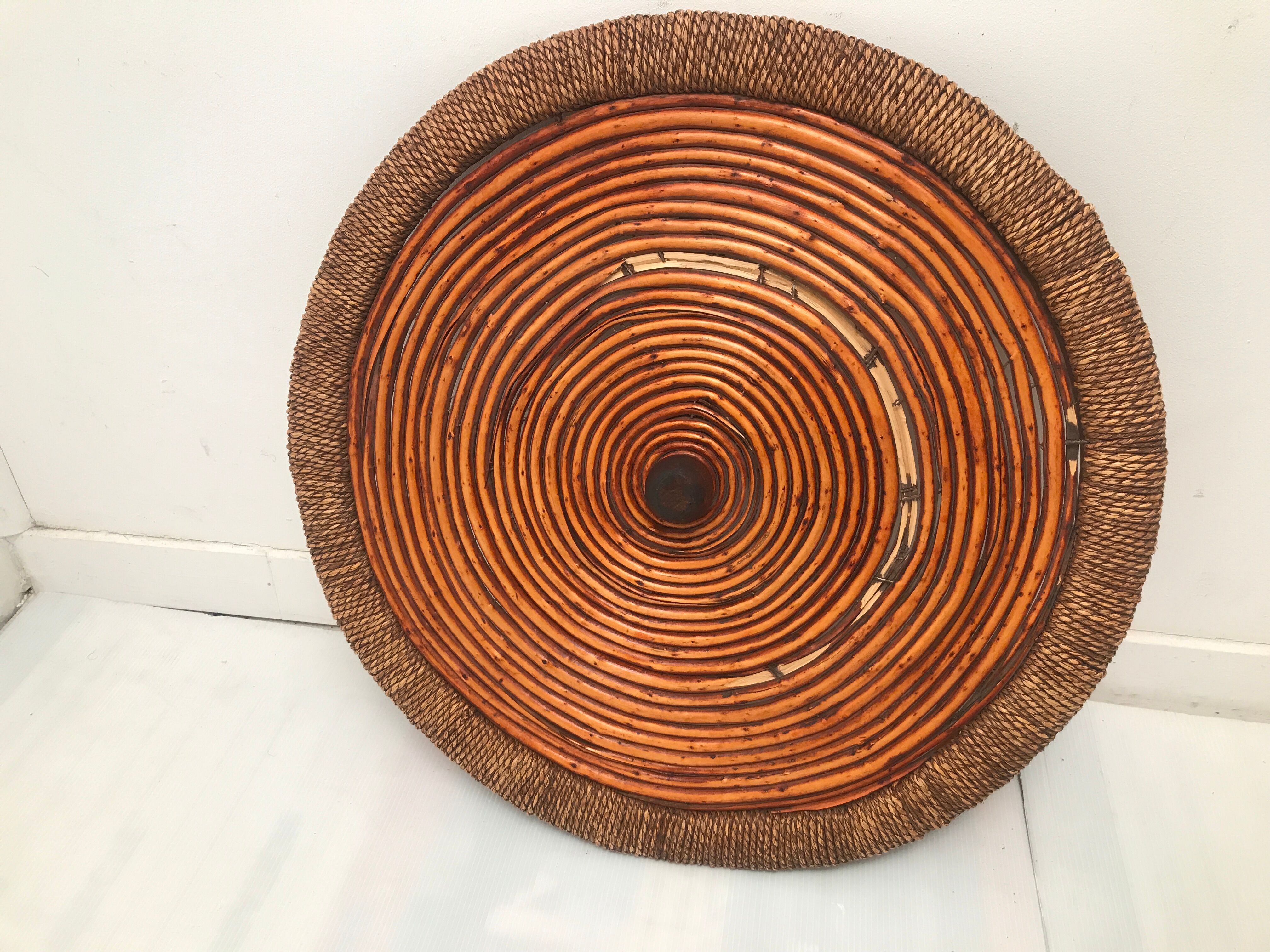 Vintage high-capacity rattan linen basket