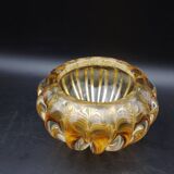 Murano Barovier Toso Ribbed Blown Glass Cup with Amber Color Inclusions