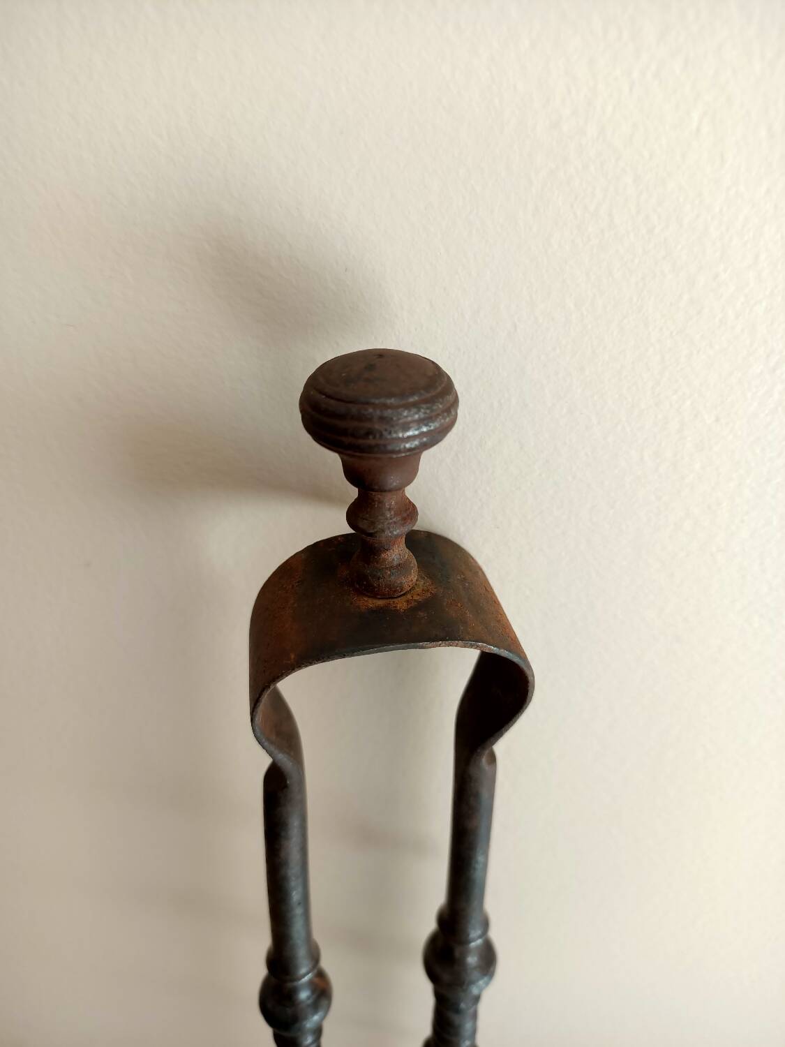 18th century fireplace tongs in wrought iron