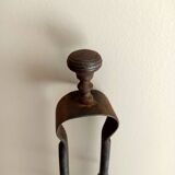 18th century fireplace tongs in wrought iron