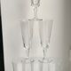 Set of 6 champagne flutes in crystal engraved years 50-60