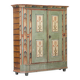 Rustic Weathered Farmhouse Folk Art Painted Bridal Cabinet