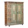 Rustic Weathered Farmhouse Folk Art Painted Bridal Cabinet