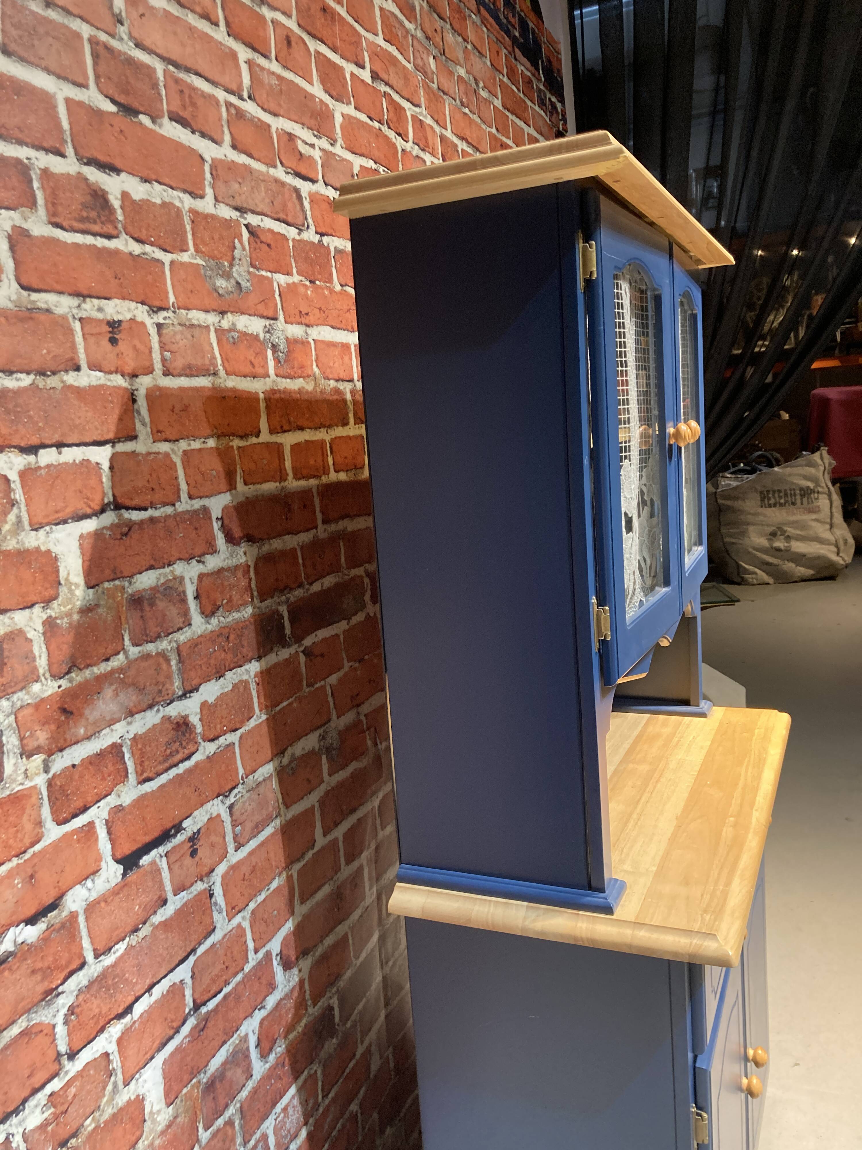 Blue painted wooden dresser