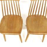 Set of 2 Scandinavian "Pinnstol" chairs in beech, Sweden, 1960