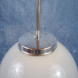 Art Deco opaline pendant with chromes suspension. 1930/40's