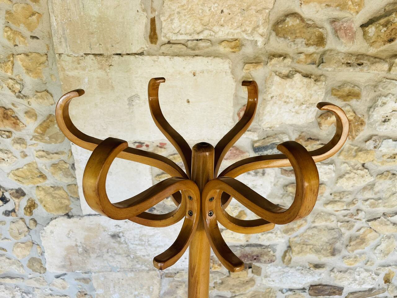 Vintage coat rack on legs by Baumann, circa 60s.