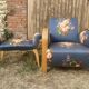 Art Deco armchair and its footrest