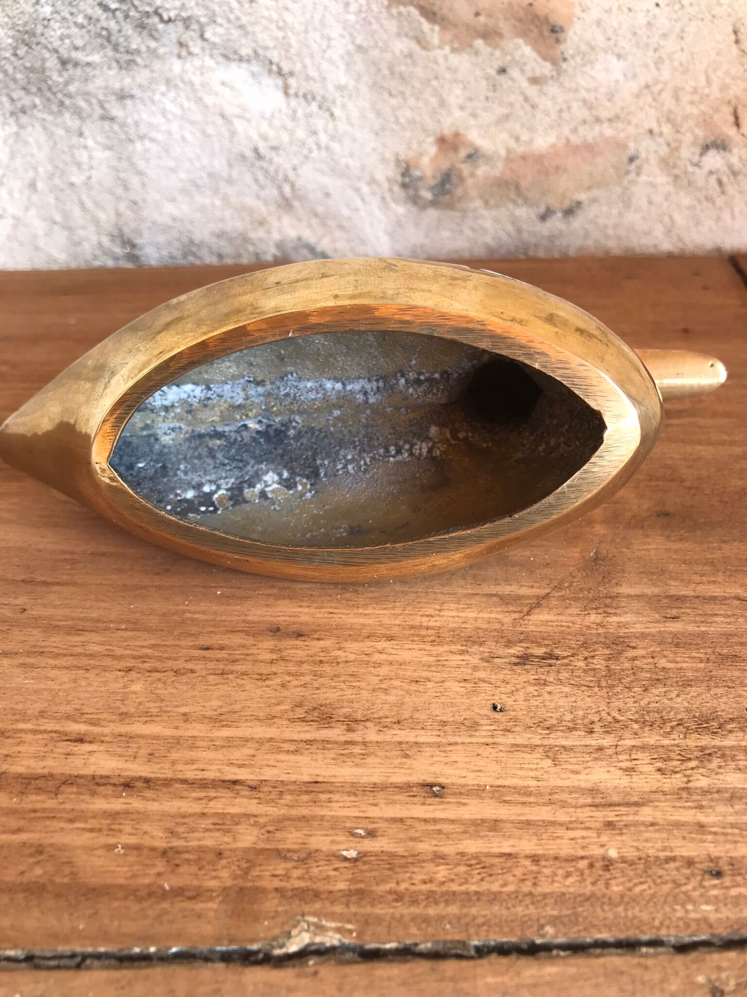 Brass duck and mother-of-pearl 70s