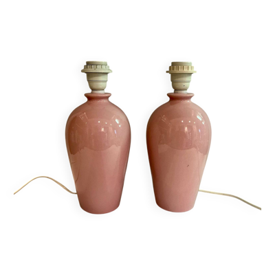 Paire de pieds de lampe roses