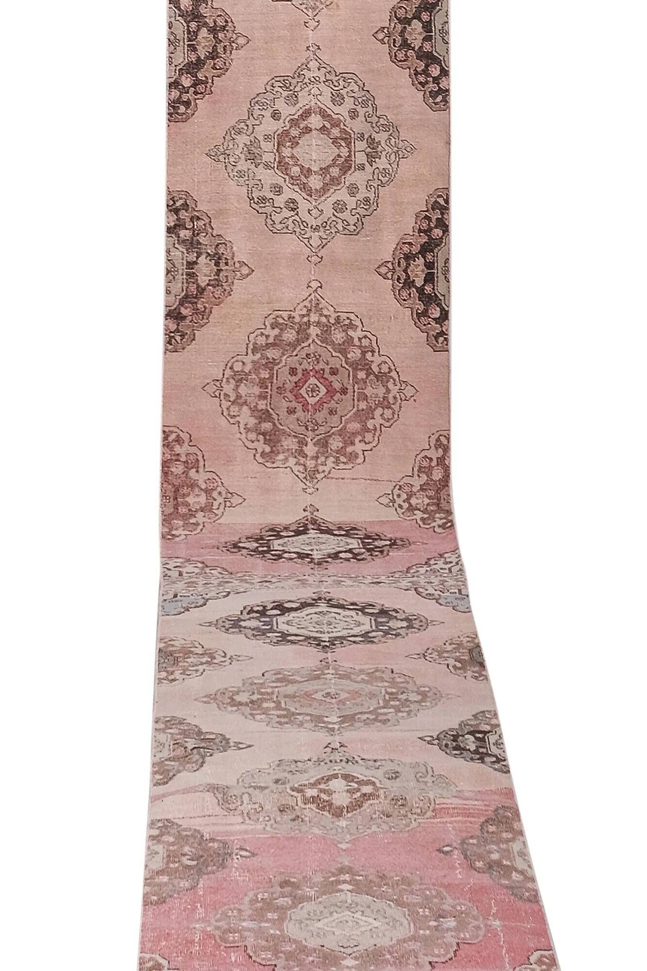 Vintage Turkish hallway rug 86x755 cm