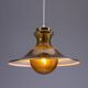 Large glass ‘‘bubble’’ chandelier with brass shade