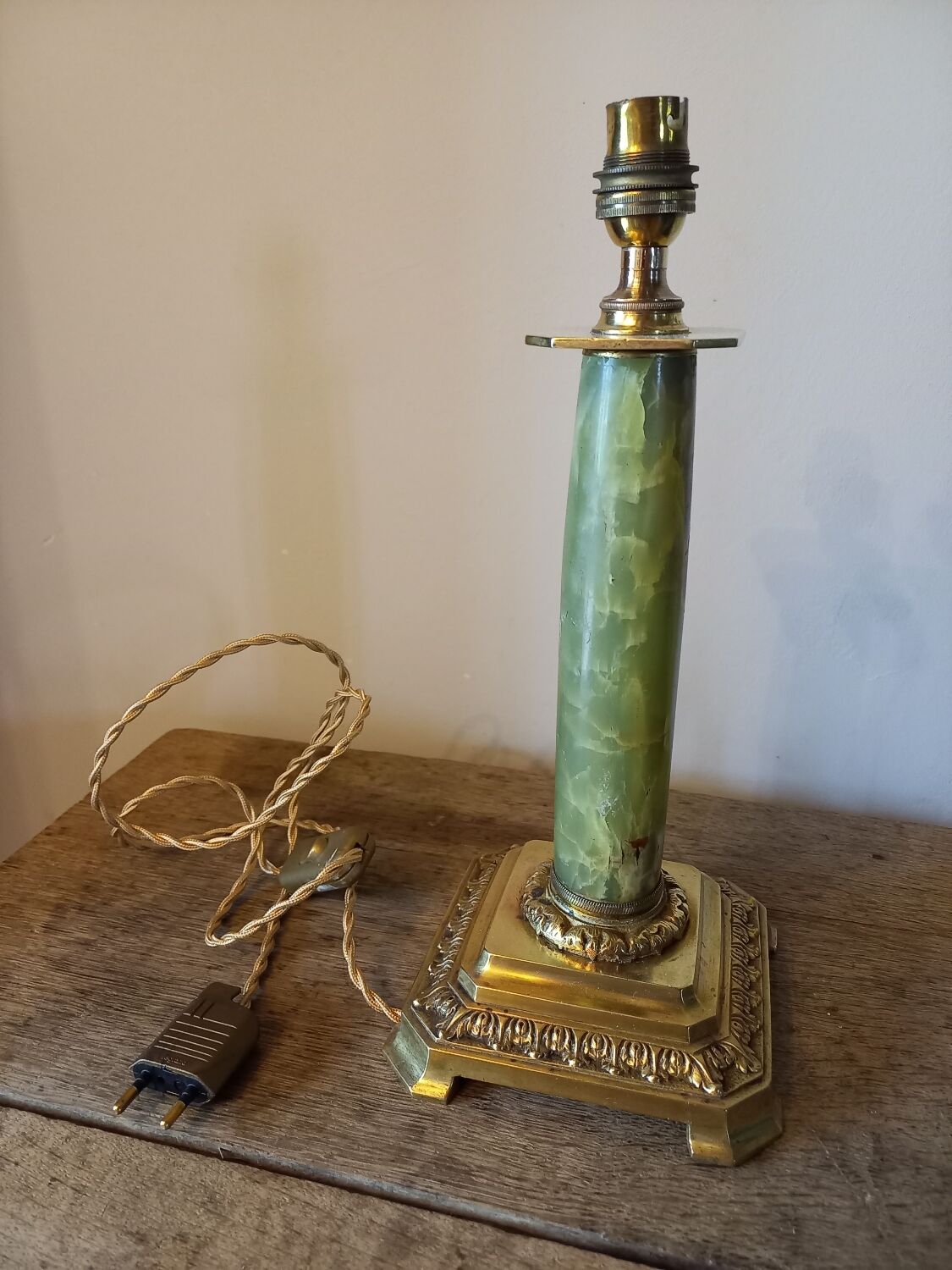 Lamp foot marble and bronze old 19th century