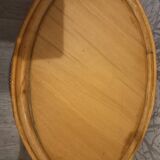 Oval rattan mirror, 1960s