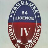 Enamelled plate license IV vaucluse