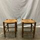 Pair of Antique Straw Stools