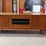Enfilade scandinave vintage en teck avec portes à rideau