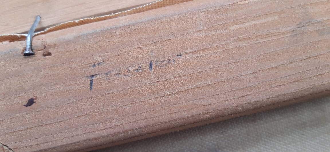 Antique floral painting from France, mid-20th century