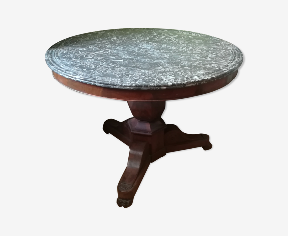 Table guéridon dessus marbre Napoléon III , pied central