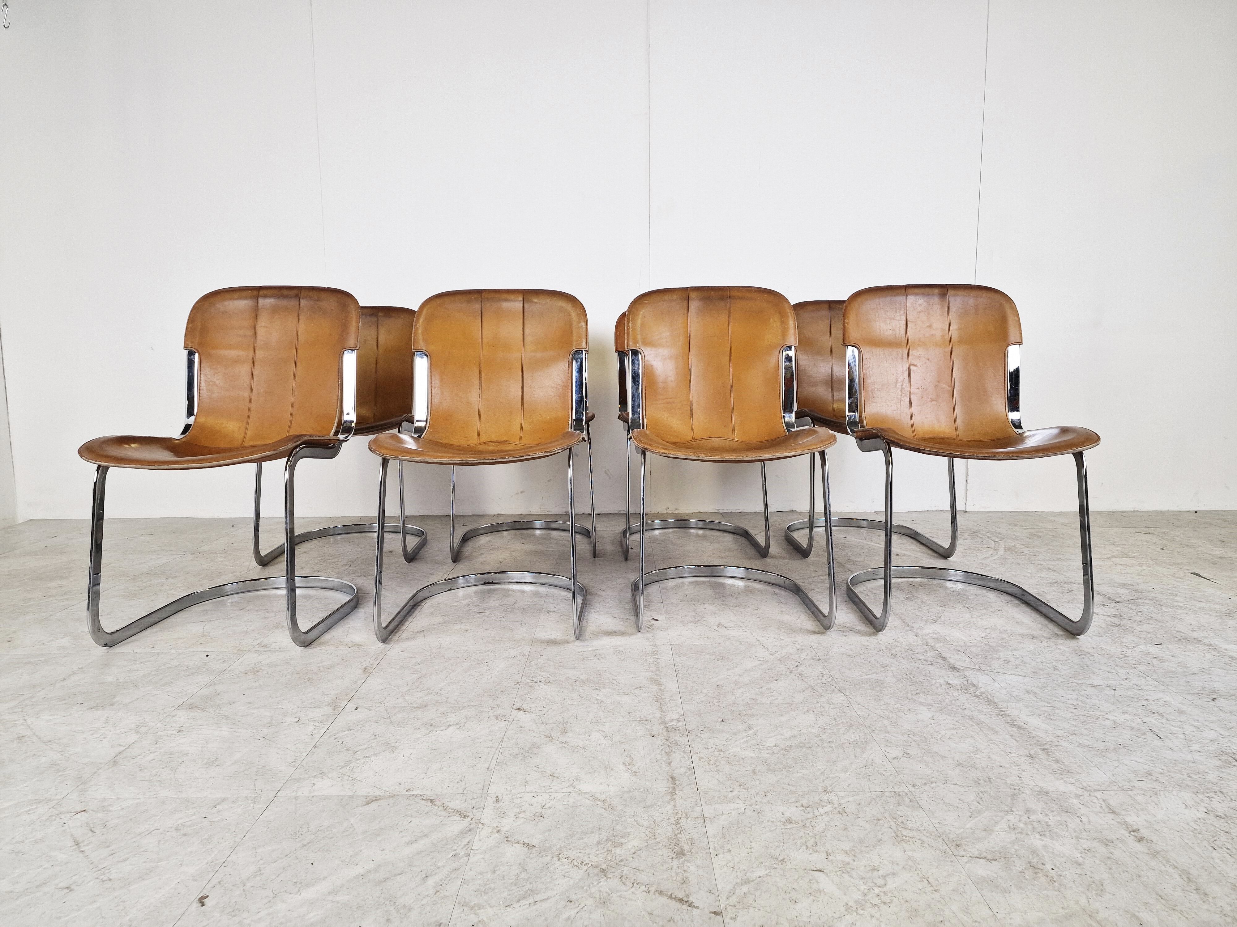 Vintage dining chairs for cidue set of 8, 1970s
