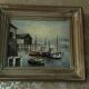 Tableau ancien port de peche