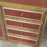 Sideboard shelf design 70 Michel Pignères amboyna burl chrome brass