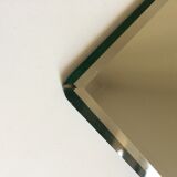 Vintage rectangular bevelled mirror, 1970s - 60x42cm