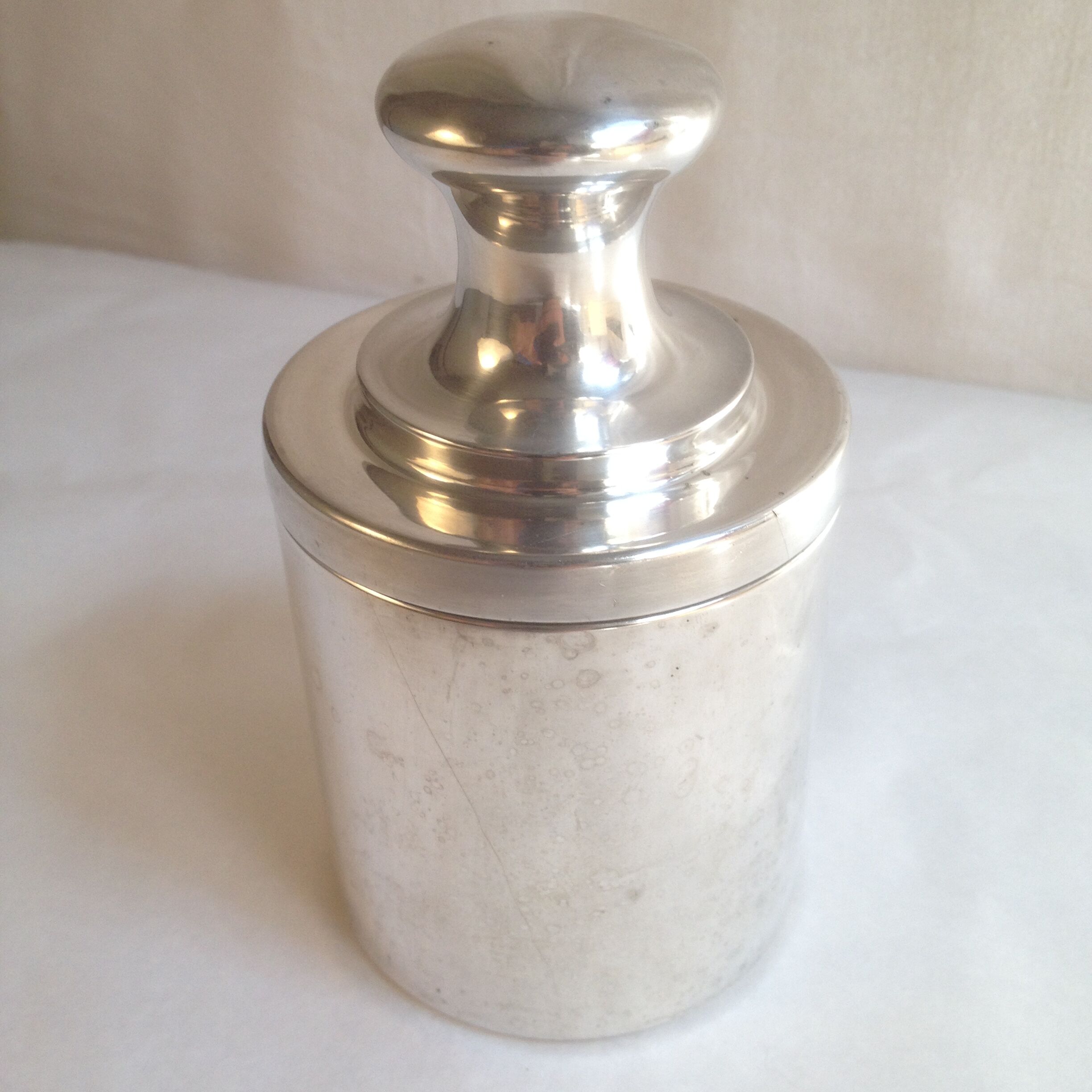Tea box in silver metal by the silverware Plasait