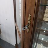 Vitrine hexagonale vintage en bois et verre – éclairé-Style classique