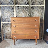 Vintage plated teak chest of drawers