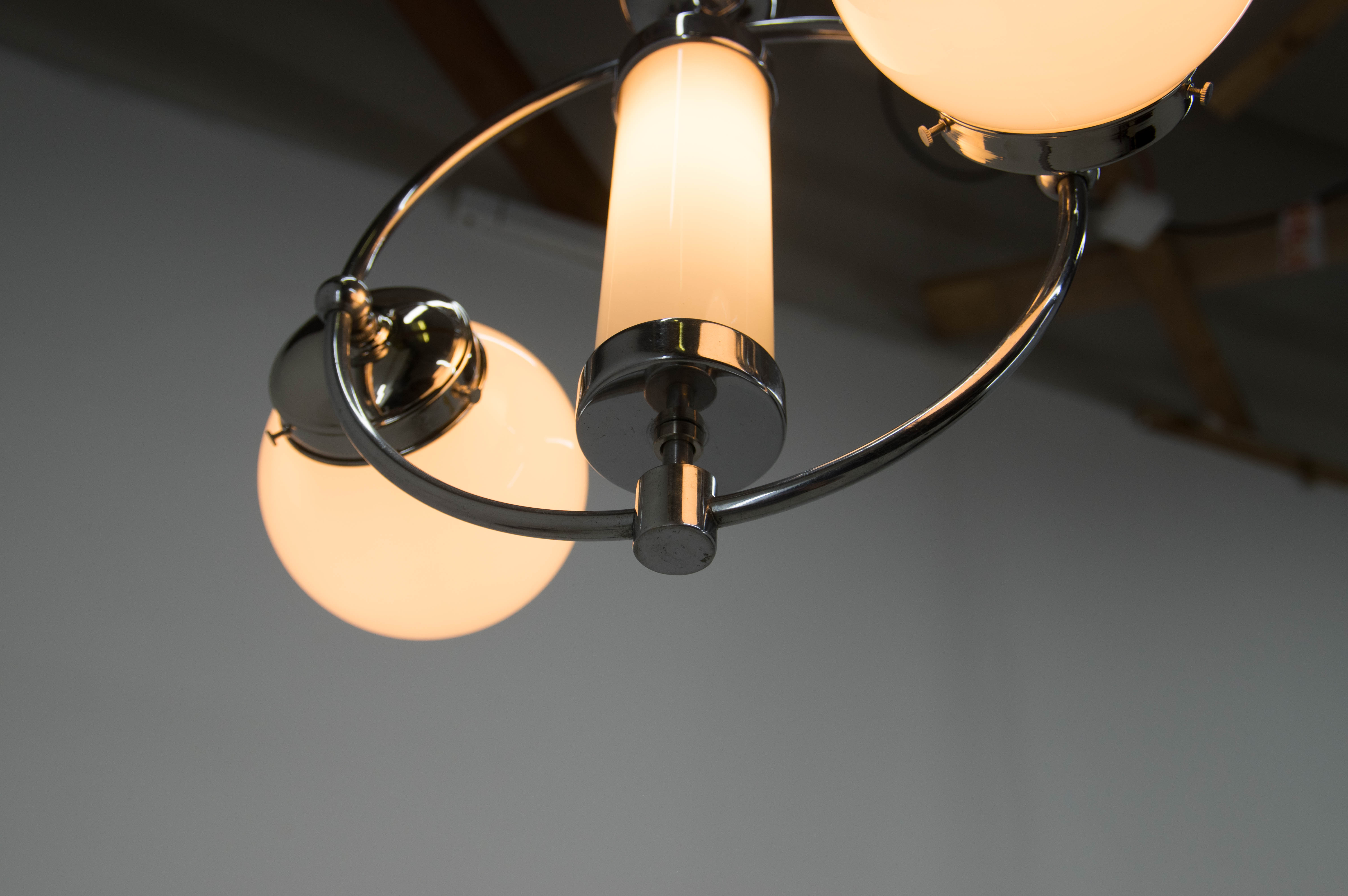 Bauhaus or functionalist chandelier, 1930s