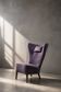 Vintage Mid-Century Scandinavian Modern Oak & Purple Fabric High Back Wing