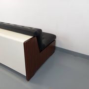 Vintage sofa bed bench with integrated lighting, Italian design Beka Tortuga, in skai, fiber