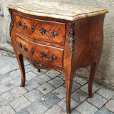 Chest of drawers 2 drawers Louis XV marquetry rosewood