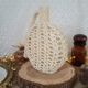 Bouteille vase soliflore macramé raphia plastique vintage