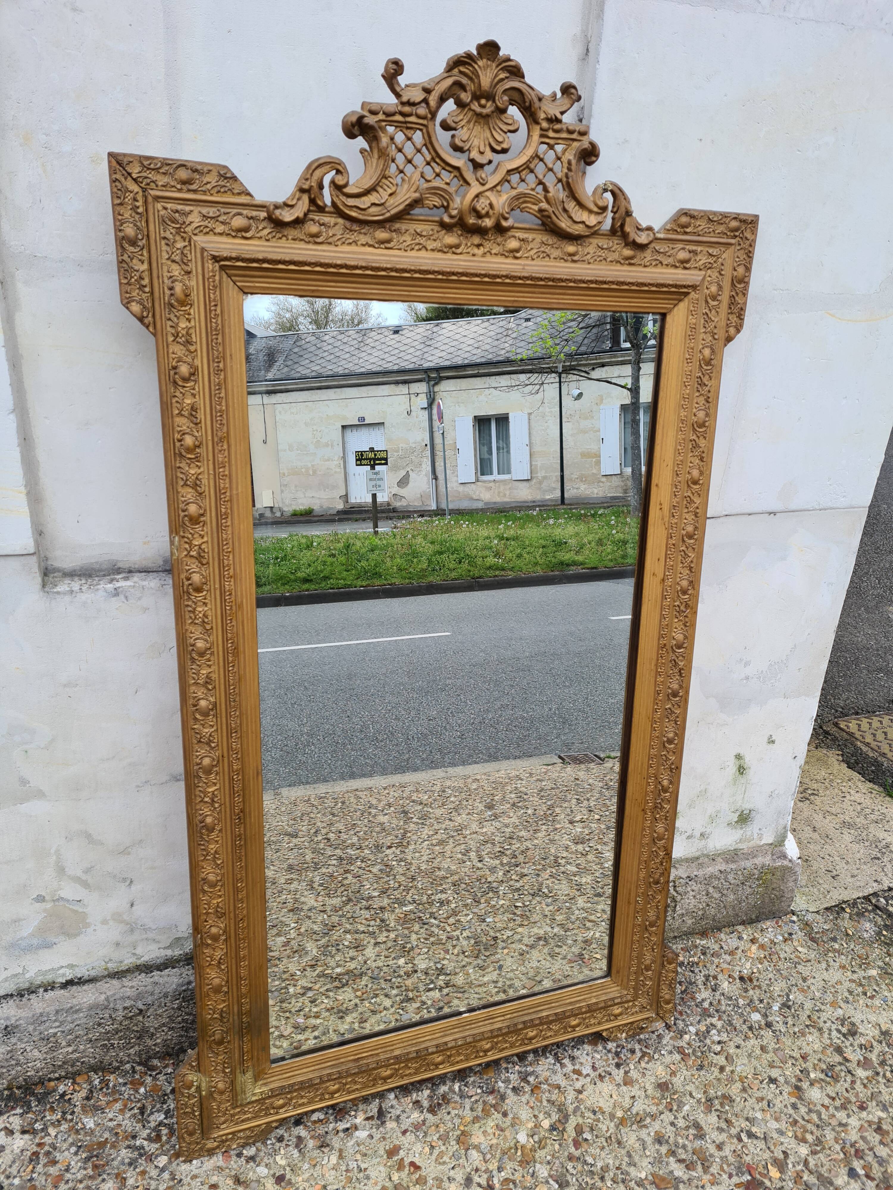 Golden pediment mirror