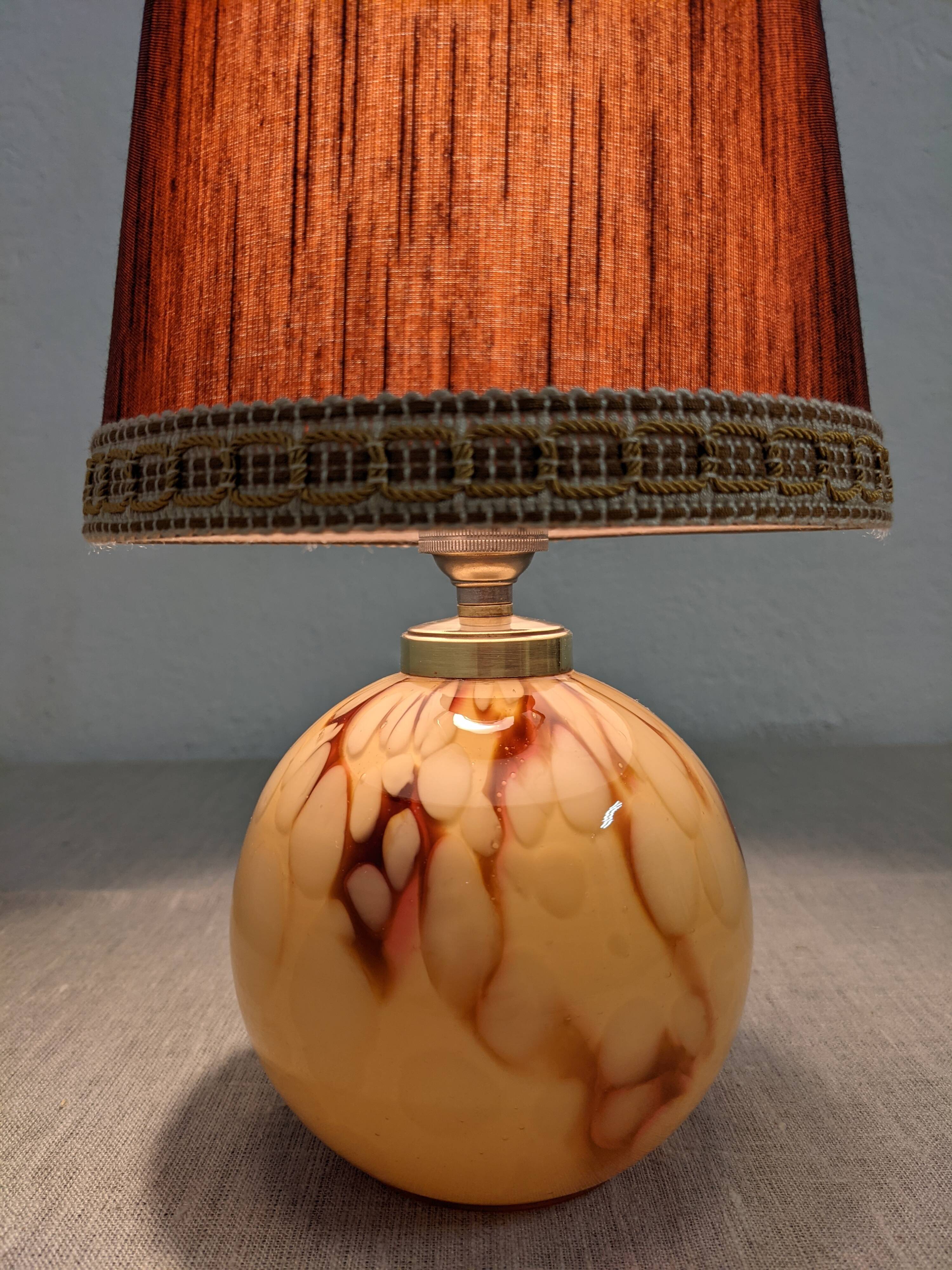 Glass ball bedside lamp from the 50s/60s