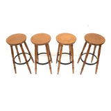 Set of four bar stools made in the 1970s