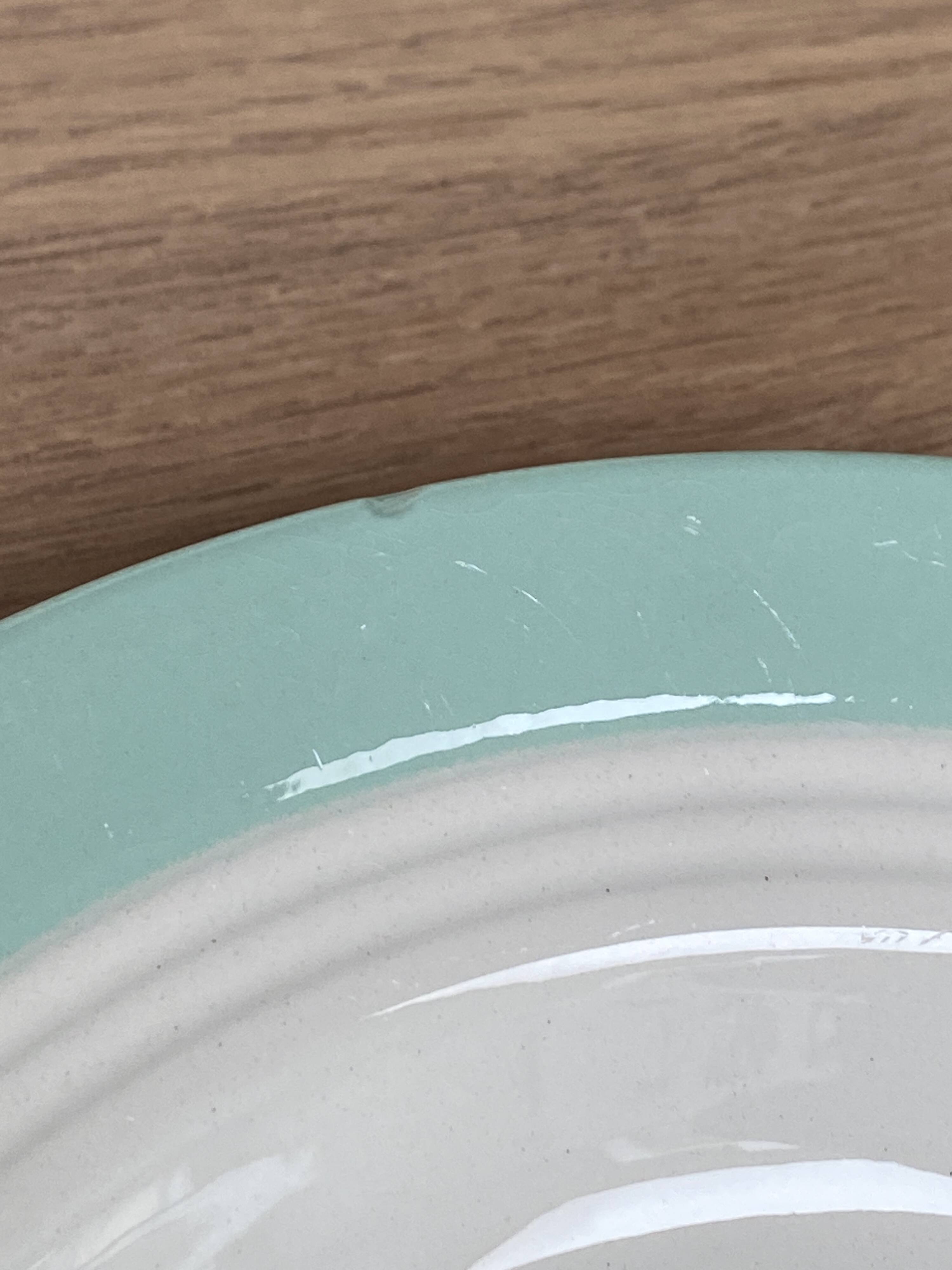 Set of 3 St Amand earthenware soup plates