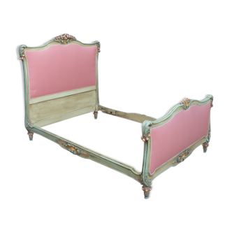Upholstered bed style Louis XV